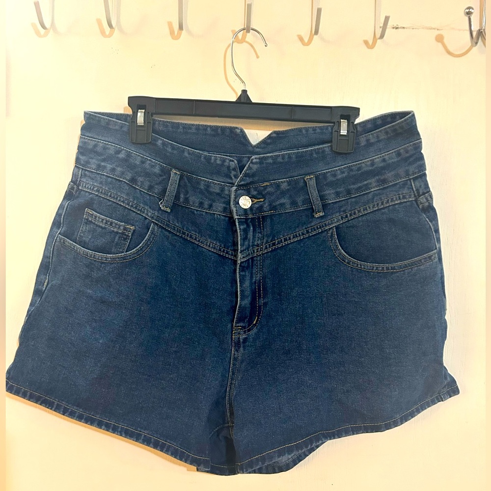 High rise jean shorts